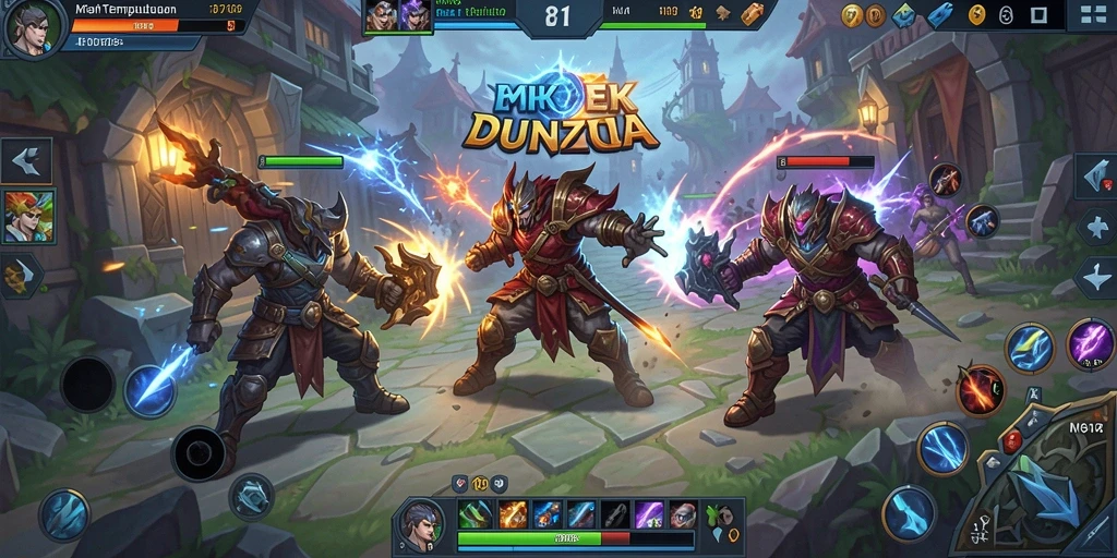 Tangkapan layar menarik dari pertempuran dalam game MOBA 8768.