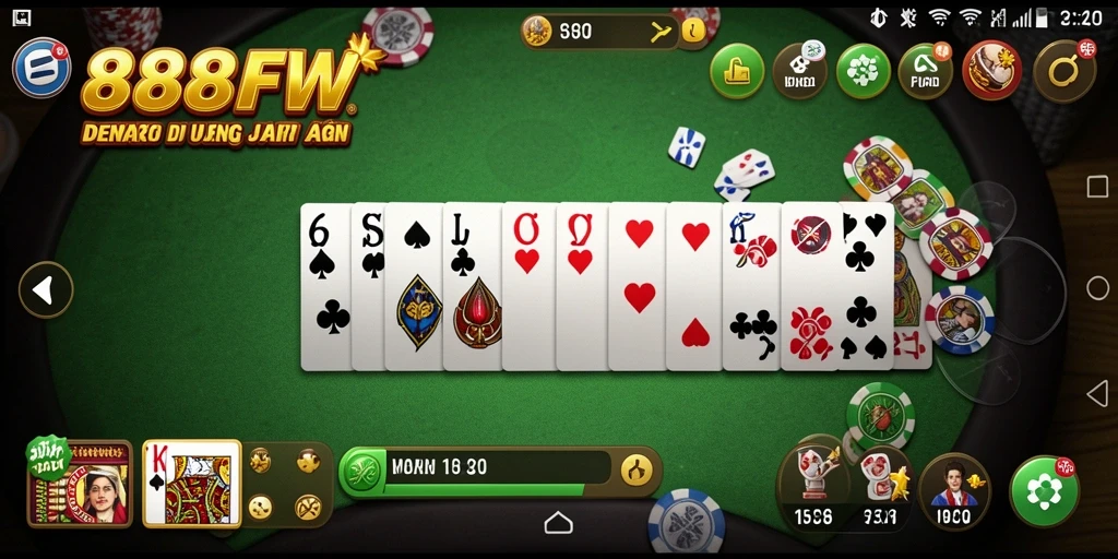 Tampilan screenshot permainan Domino dengan visual yang menarik di 888FW.