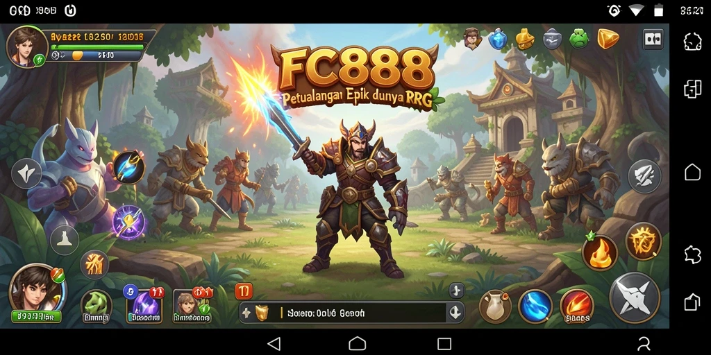 Tangkapan layar menunjukkan aksi seru dalam gameplay RPG FC888.
