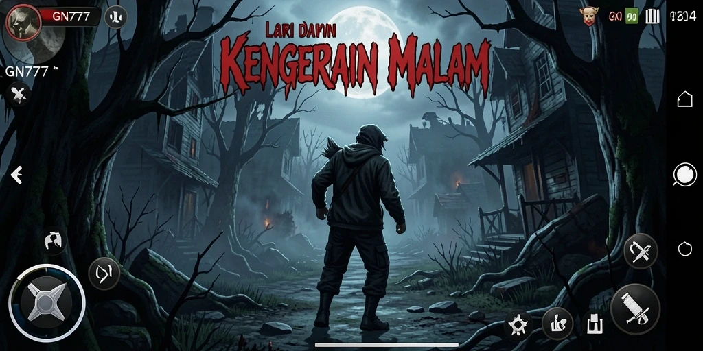 Screenshot gameplay GN777 menampilkan atmosfer mencekam yang khas.