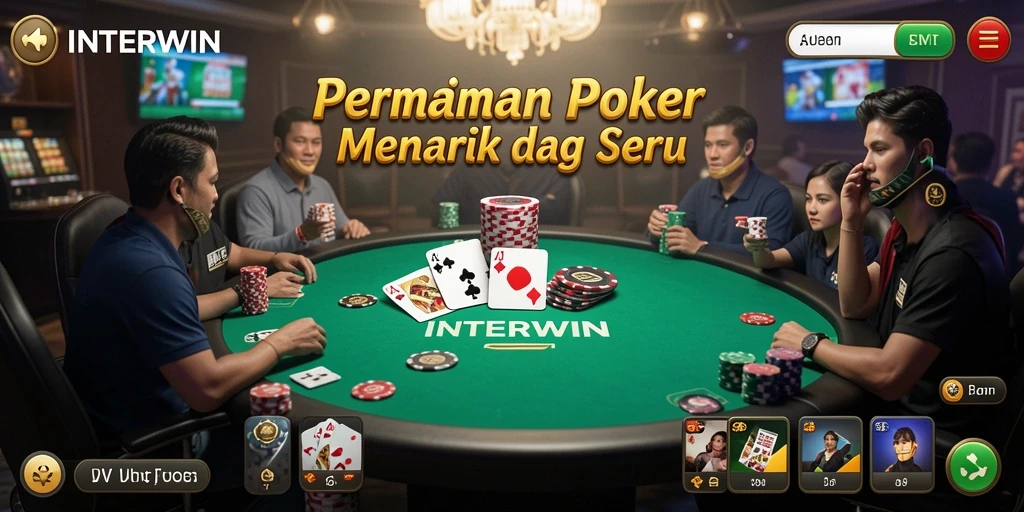 Gameplay menarik INTERWIN yang menampilkan permainan Poker seru.