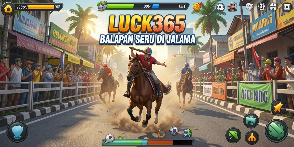 Screenshot gameplay LUCK365 menampilkan balapan yang seru dan mendebarkan.