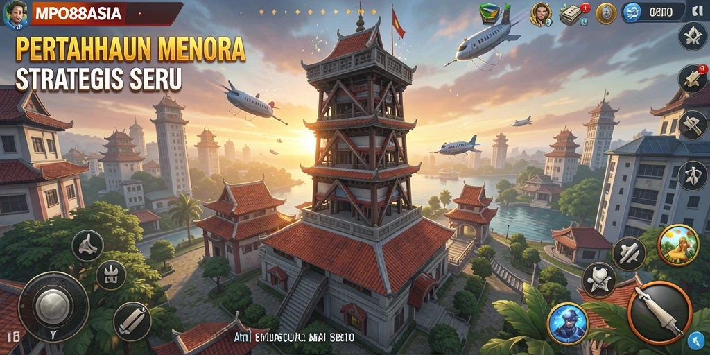 Tampilan gameplay seru dari MPO88ASIA dalam pertahanan menara.
