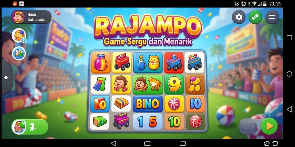 Screenshot gameplay Bingo yang penuh kegembiraan dan interaksi.