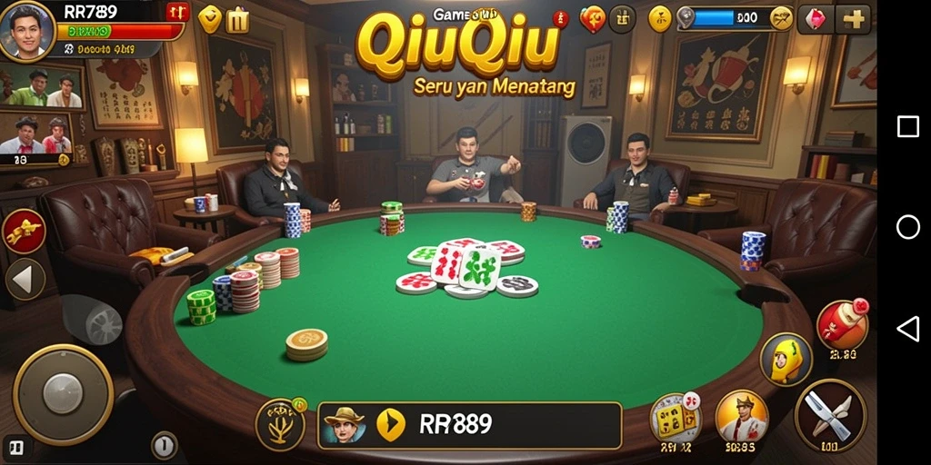Screenshot utama RR789 menampilkan gameplay QiuQiu yang seru dan interaktif.