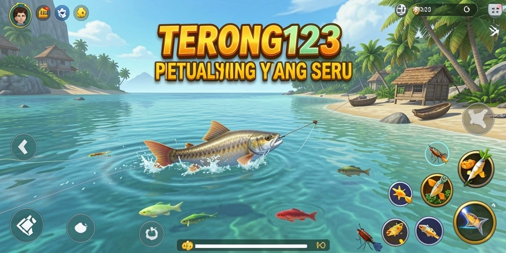 Gameplay seru di TERONG123 dengan memancing di berbagai lokasi.